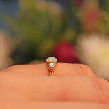 Ellibelle Jewellery Antique Opal & Diamond 18ct Gold Three Stone Ring