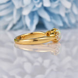 Ellibelle Jewellery Antique Opal & Diamond 18ct Gold Three Stone Ring