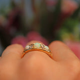 Ellibelle Jewellery Antique Opal & Old Cut Diamond Gold Ring