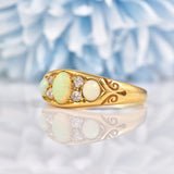 Ellibelle Jewellery Antique Opal & Old Cut Diamond Gold Ring