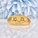 Ellibelle Jewellery Antique Opal & Old Cut Diamond Gold Ring