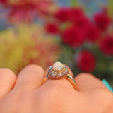 Ellibelle Jewellery Antique Opal & Rose Cut Diamond 18ct Gold Cluster Ring