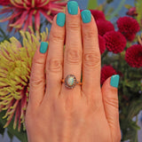 Ellibelle Jewellery Antique Opal & Rose Cut Diamond 18ct Gold Cluster Ring