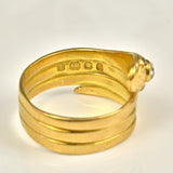 Ellibelle Jewellery ANTIQUE ROSE-CUT DIAMOND 18CT GOLD OUROBOROS SNAKE RING