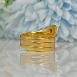 Ellibelle Jewellery ANTIQUE ROSE-CUT DIAMOND 18CT GOLD OUROBOROS SNAKE RING
