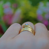 Ellibelle Jewellery ANTIQUE ROSE-CUT DIAMOND 18CT GOLD OUROBOROS SNAKE RING