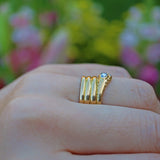Ellibelle Jewellery ANTIQUE ROSE-CUT DIAMOND 18CT GOLD OUROBOROS SNAKE RING