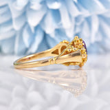 Ellibelle Jewellery Antique Style Amethyst Gold Three Stone Ring