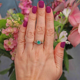 Ellibelle Jewellery Antique Style Emerald & Diamond 18ct Gold Cluster Ring