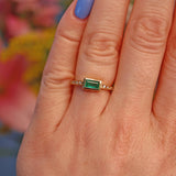 Ellibelle Jewellery Antique Style Emerald & Diamond 18ct Yellow Gold Ring