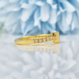 Ellibelle Jewellery Antique Style Emerald & Diamond 18ct Yellow Gold Ring