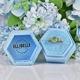 Ellibelle Jewellery Antique Style Natural Emerald & Diamond 18ct Gold Cluster Ring