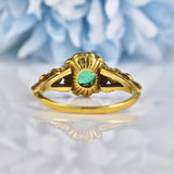 Ellibelle Jewellery Antique Style Natural Emerald & Diamond 18ct Gold Cluster Ring