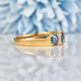Ellibelle Jewellery Antique Style Natural Sapphire & Diamond 18ct Gold Ring