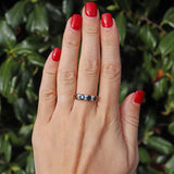 Ellibelle Jewellery Antique Style Natural Sapphire & Diamond 18ct Gold Ring