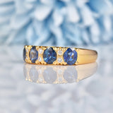 Ellibelle Jewellery Antique Style Natural Sapphire & Diamond 18ct Gold Ring