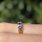 Ellibelle Jewellery Antique Style Natural Sapphire & Diamond 18ct Gold Ring