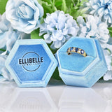 Ellibelle Jewellery Antique Style Natural Sapphire & Diamond 18ct Gold Ring
