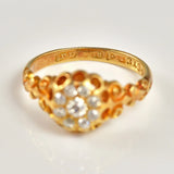 Ellibelle Jewellery ANTIQUE VICTORIAN 18CT GOLD DIAMOND CLUSTER RING