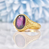 Ellibelle Jewellery Antique Victorian Almandine Garnet Gold Signet Ring