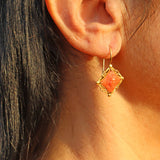 Ellibelle Jewellery Antique Victorian Coral & Gold Drop Earrings
