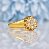 Ellibelle Jewellery Antique Victorian Diamond 18ct Gold Cluster Ring