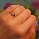 Ellibelle Jewellery Antique Victorian Diamond 18ct Gold Cluster Ring