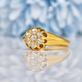 Ellibelle Jewellery Antique Victorian Diamond 18ct Gold Cluster Ring