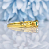 Ellibelle Jewellery Antique Victorian Emerald & Diamond Five Stone Ring