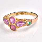 Ellibelle Jewellery Antique Victorian Garnet & Emerald Gold Ring