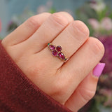 Ellibelle Jewellery Antique Victorian Garnet & Emerald Gold Ring