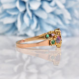 Ellibelle Jewellery Antique Victorian Garnet & Emerald Gold Ring
