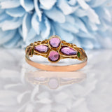 Ellibelle Jewellery Antique Victorian Garnet & Emerald Gold Ring