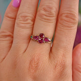 Ellibelle Jewellery Antique Victorian Garnet & Emerald Gold Ring