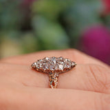Ellibelle Jewellery Antique Victorian Old Cut Diamond Marquise Cluster Ring (1.45ct)