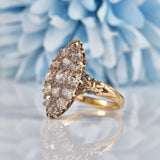 Ellibelle Jewellery Antique Victorian Old Cut Diamond Marquise Cluster Ring (1.45ct)