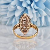 Ellibelle Jewellery Antique Victorian Old Cut Diamond Marquise Cluster Ring (1.45ct)