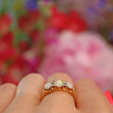 Ellibelle Jewellery Antique Victorian Opal & Diamond 18ct Gold Ring