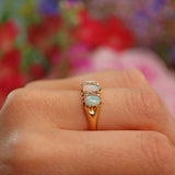 Ellibelle Jewellery Antique Victorian Opal & Diamond 18ct Gold Ring
