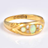 Ellibelle Jewellery Antique Victorian Opal & Diamond 18ct Gold Ring