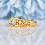 Ellibelle Jewellery Antique Victorian Opal & Diamond 18ct Gold Ring