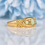 Ellibelle Jewellery Antique Victorian Opal & Diamond 18ct Gold Ring