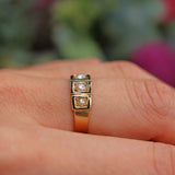 Ellibelle Jewellery Antique Victorian Pearl & Black Enamel 15ct Gold Mourning Ring