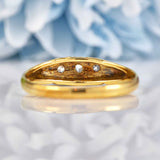 Ellibelle Jewellery Antique Victorian Rose Cut Diamond 18ct Gold Boat Ring
