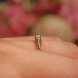 Ellibelle Jewellery Antique Victorian Rose Cut Diamond 18ct Gold Boat Ring