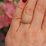 Ellibelle Jewellery Antique Victorian Rose Cut Diamond 18ct Gold Boat Ring