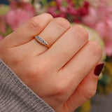 Ellibelle Jewellery Antique Victorian Rose Cut Diamond 18ct Gold Boat Ring