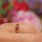 Ellibelle Jewellery Antique Victorian Ruby & Diamond Five Stone Ring