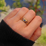 Ellibelle Jewellery ANTIQUE VICTORIAN RUBY & SAPPHIRE GYPSY RING
