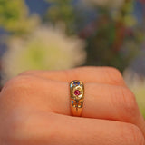 Ellibelle Jewellery ANTIQUE VICTORIAN RUBY & SAPPHIRE GYPSY RING
